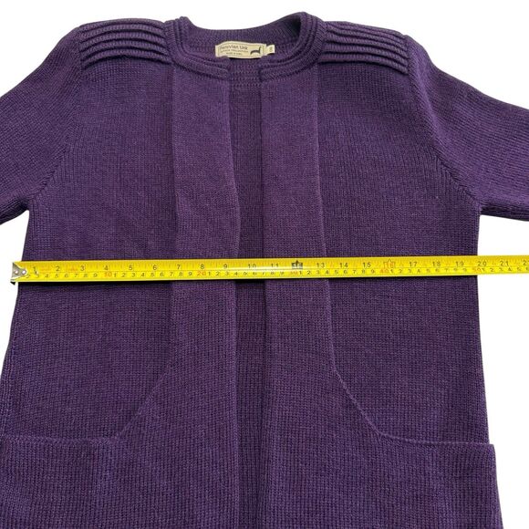 Peruvian Link Alpaca Collection Open Front Cardigan Pockets Knit One Size EUC - Picture 6 of 7